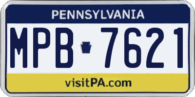 PA license plate MPB7621