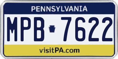 PA license plate MPB7622