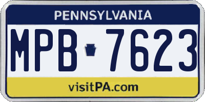 PA license plate MPB7623