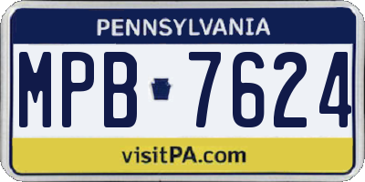 PA license plate MPB7624