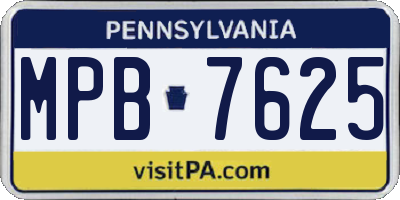 PA license plate MPB7625