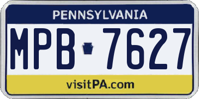 PA license plate MPB7627