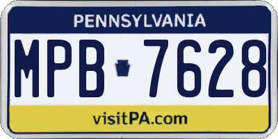 PA license plate MPB7628