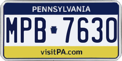 PA license plate MPB7630
