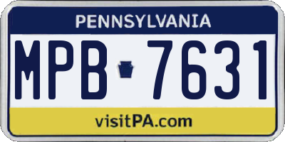 PA license plate MPB7631