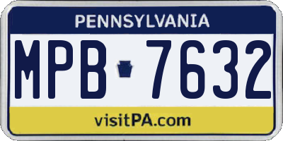 PA license plate MPB7632