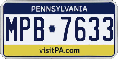 PA license plate MPB7633