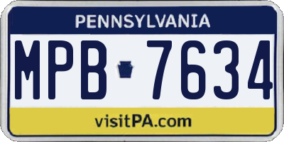 PA license plate MPB7634