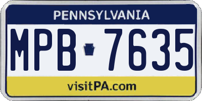 PA license plate MPB7635