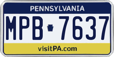 PA license plate MPB7637