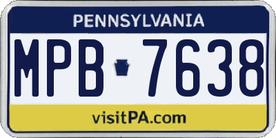 PA license plate MPB7638