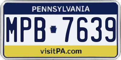 PA license plate MPB7639