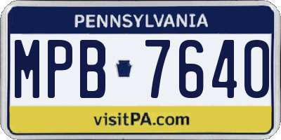 PA license plate MPB7640