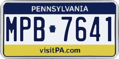 PA license plate MPB7641