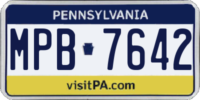 PA license plate MPB7642