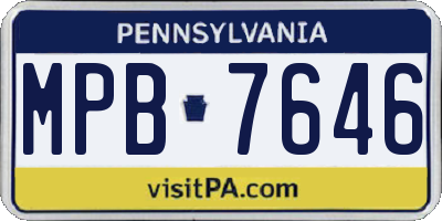 PA license plate MPB7646