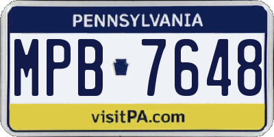 PA license plate MPB7648