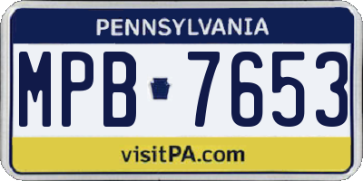 PA license plate MPB7653