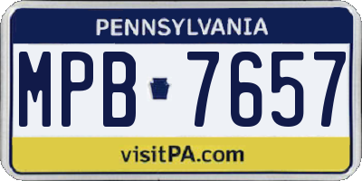 PA license plate MPB7657