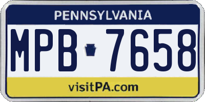 PA license plate MPB7658