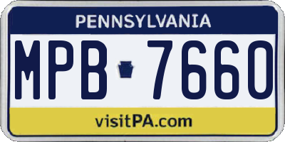 PA license plate MPB7660