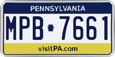 PA license plate MPB7661