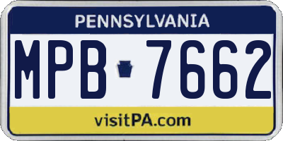 PA license plate MPB7662