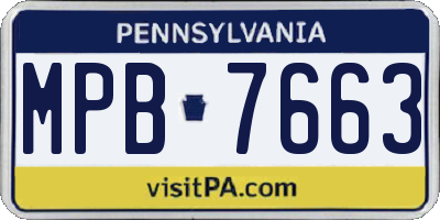 PA license plate MPB7663