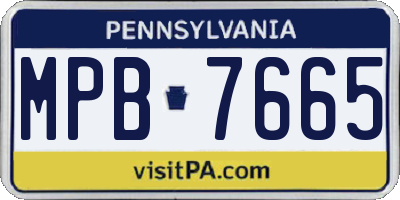 PA license plate MPB7665
