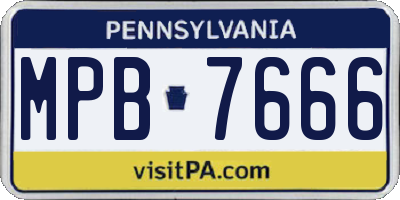 PA license plate MPB7666