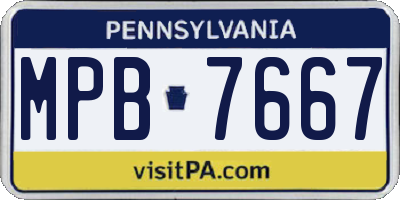 PA license plate MPB7667