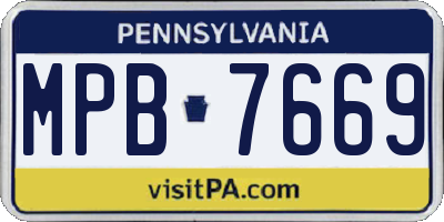 PA license plate MPB7669