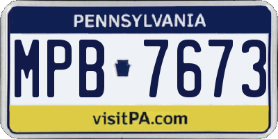 PA license plate MPB7673
