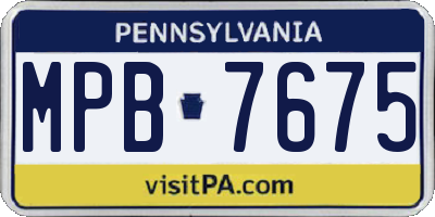 PA license plate MPB7675
