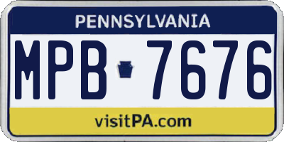 PA license plate MPB7676