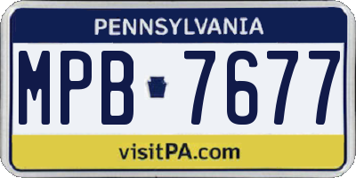 PA license plate MPB7677
