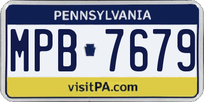 PA license plate MPB7679