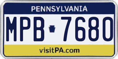 PA license plate MPB7680