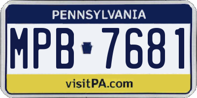 PA license plate MPB7681