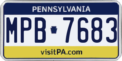 PA license plate MPB7683