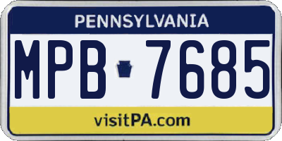 PA license plate MPB7685