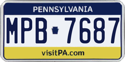 PA license plate MPB7687