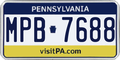 PA license plate MPB7688
