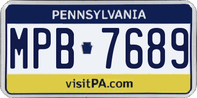 PA license plate MPB7689