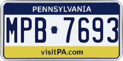 PA license plate MPB7693