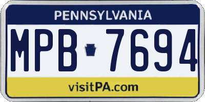 PA license plate MPB7694