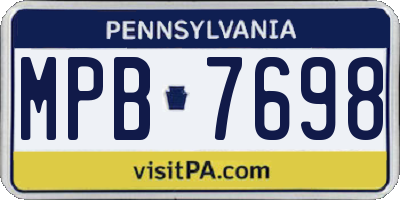 PA license plate MPB7698