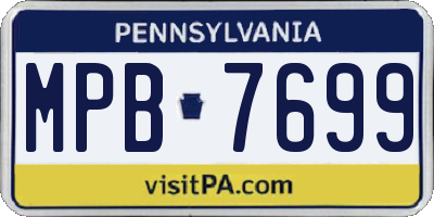 PA license plate MPB7699