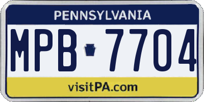 PA license plate MPB7704