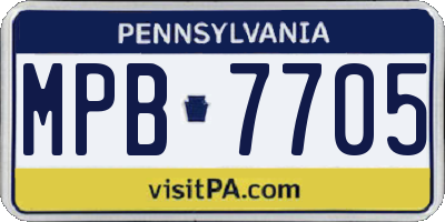 PA license plate MPB7705